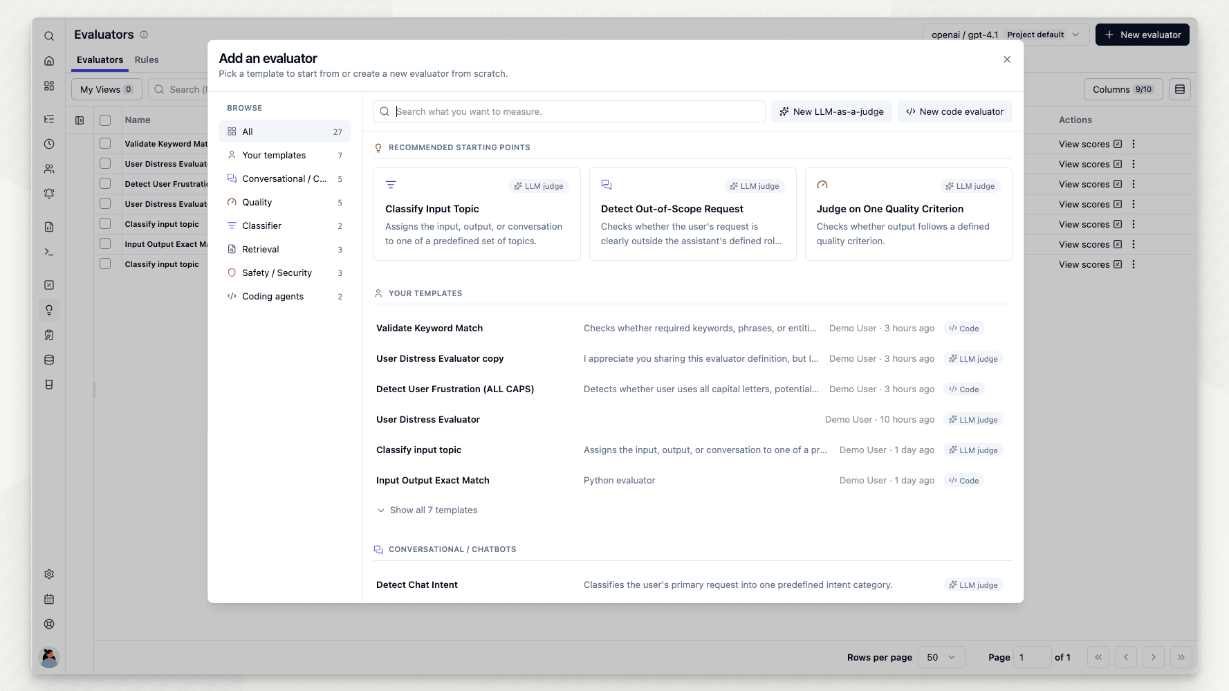 Set up production evaluations with ease